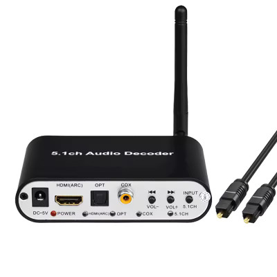 Цифровой аудиодекодер 5.1 каналов с Bluetooth, HDMI ARC, Optical и Coaxial входами