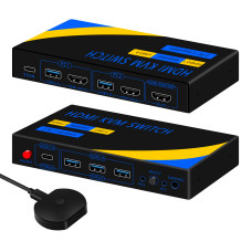 KVM-переключатель на 2 компьютера, HDMI 2.1, USB 3.0, 8K 60 Гц LiNK-T H201G