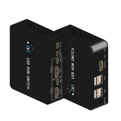 KVM-переключатель LiNK-T H201B на 2 компьютера с HDMI 2.0 и поддержкой 4K 60 Гц