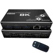 КВМ-переключатель 4K 120 Гц  HDMI, USB 3.0, Type-C  Lan, LiNK-T 8K0201K3