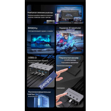 KVM-переключатель на 4 компьютера HDMI 2.1, 8K 60 Гц, USB 3.0 LiNK-T DK104V3 KVM-переключатель на 4 компьютера HDMI 2.1, 8K 60 Гц, USB 3.0 LiNK-T DK104V3