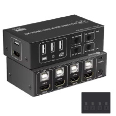 KVM-переключатель LiNK-T DK104V2 HDMI 8K на 4 компьютера, USB 2.0