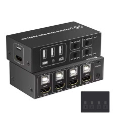 KVM-переключатель LiNK-T DK104 HDMI USB на 4 компьютера, 4K 60 Гц