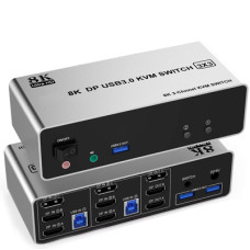KVM-переключатель LiNK-T LT-8K0303DP на 2 компьютера и 3 монитора, DisplayPort 1.4, 8K KVM-переключатель LiNK-T LT-8K0303DP на 2 компьютера и 3 монитора, DisplayPort 1.4, 8K