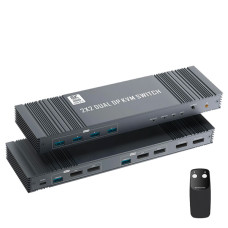 KVM-переключатель LiNK-T 8K0202DP на 2 компьютера и 2 монитора, DisplayPort 1.4, 8K