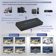 Матричный HDMI-коммутатор LiNK-T 4K0404B 4×4 4K