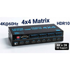 Матричный HDMI-коммутатор LiNK-T 4K0404MRS 4×4 4K@60Hz HDR10 RS232