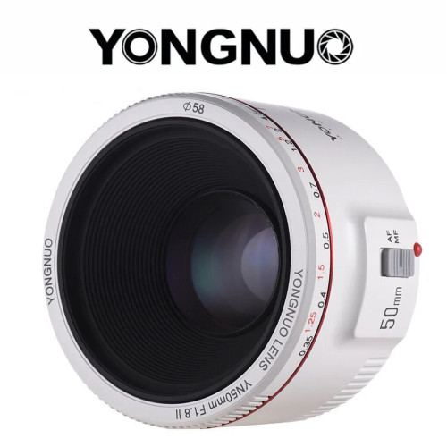 Объектив YONGNUO YN 50mm f1.8 II EF White Белого цвета Canon